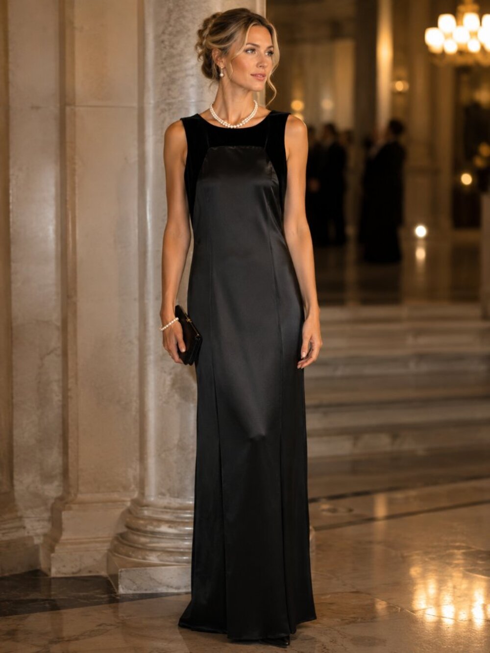 Jessica Scott McClintock Vintage Black Formal Long Evening Gown Dress
